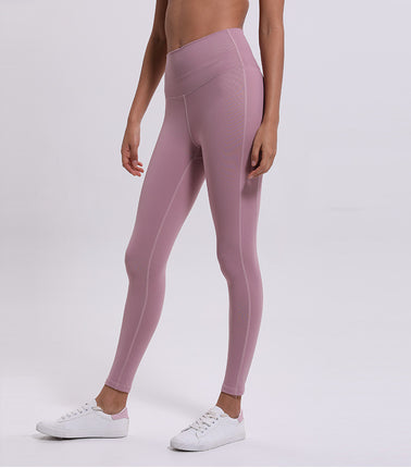 Stitched nine points fitness pants