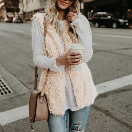 European and American Plush Waistcoat Vest Women Women's Clothing