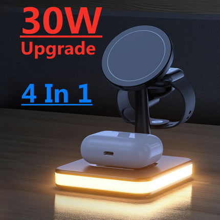 4 In 1 Magnetic Wireless Charger Stand For IPhone 14 13 12 Pro Max Apple Apple 8 7 6 Airpods Fast Charging Dock Station