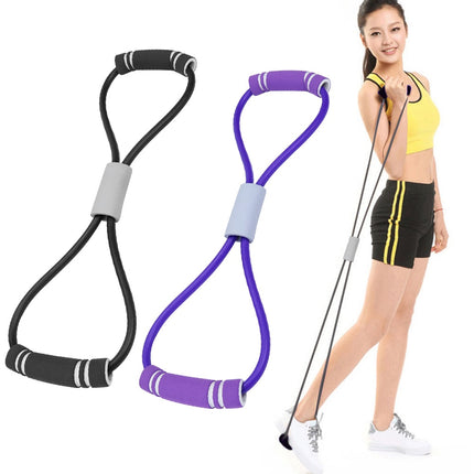 Woman Resistance Bands With Foam Sports At Home Yoga Fitness