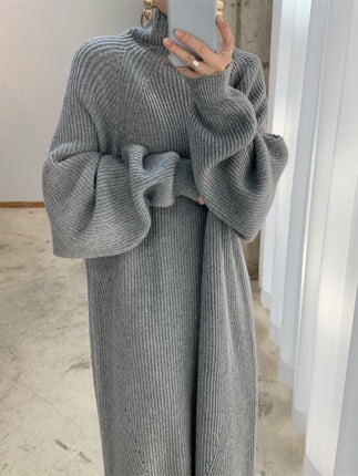 Women Dress Sweater Women Dress Thick Winter Fall Long Sleeve Knitted