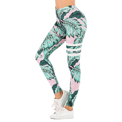 Brand Sexy Women Legging leaf Printing