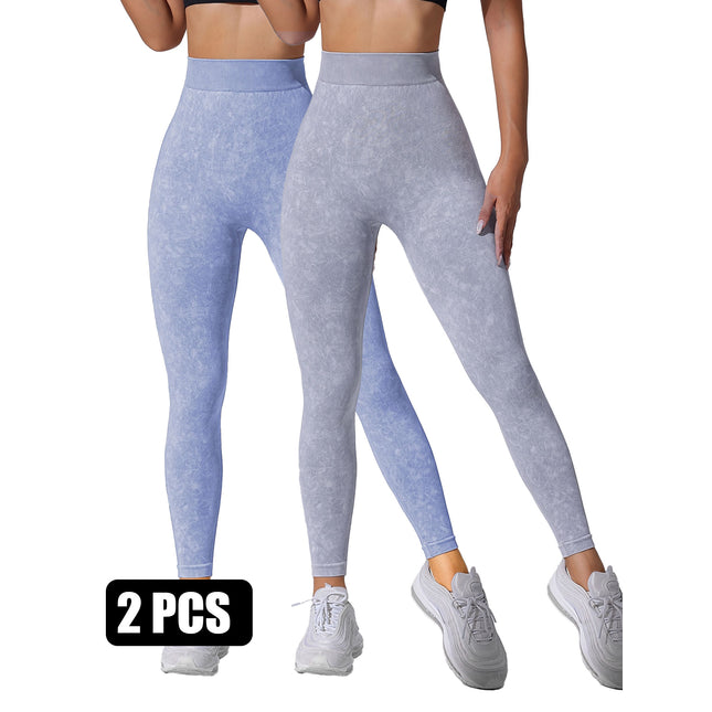 2PACK Sand-washed Seamless Yoga Pants