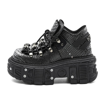 Chunky-sole Punk-style Platform Tank Boots For Women