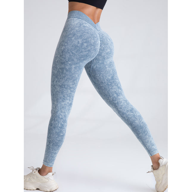 V-Back Scrunch Butt Workout Leggings, Women Seamless Gym Yoga Leggings High Waist Active Yoga Pants, Yoga Leggings High Waist Active Yoga Pants