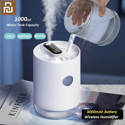 1L Portable USB Humidifier with LED Light