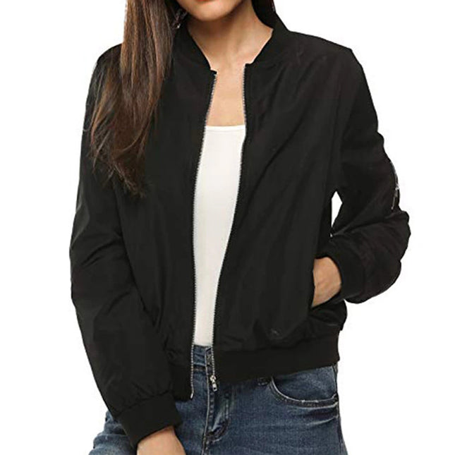 Sportswear Short Bomber Jacket Coat Autumn Women