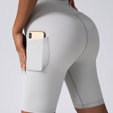 Biker Shorts Women Tummy Control  No Seam High Waist Yoga Gym Workout Running Volleyball Shorts With Pockets