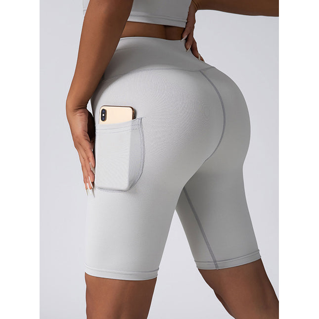 Biker Shorts Women Tummy Control  No Seam High Waist Yoga Gym Workout Running Volleyball Shorts With Pockets
