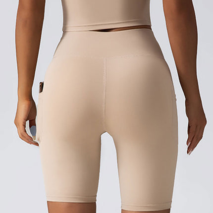 2 Pack High Waist Biker Shorts For Women-Workout Yoga Shorts Running Summer Soft Pants With Pockets