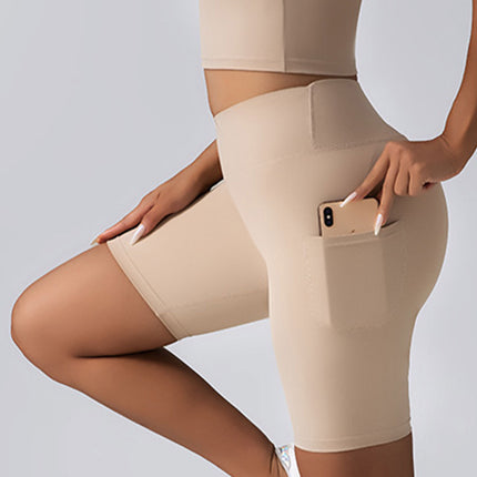 2 Pack High Waist Biker Shorts For Women-Workout Yoga Shorts Running Summer Soft Pants With Pockets