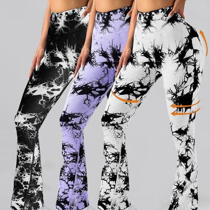 3 Pack Tie Dye Seamless High Waisted Workout Leggings For Women Scrunch Butt Lifting Yoga Gym Athletic Pants,, Leggings For Women Scrunch Butt Lifting Yoga Gym Athletic Pants