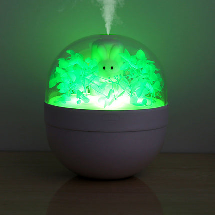 Rabbit USB Humidifier with Preserved Flower Design
