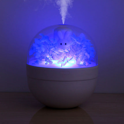Rabbit USB Humidifier with Preserved Flower Design