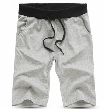 New fashion solid color men's five-pants Korean version of the comfortable large size tethered sweatpants