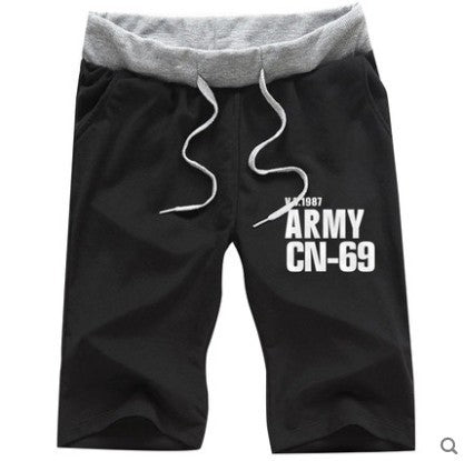 New fashion solid color men's five-pants Korean version of the comfortable large size tethered sweatpants