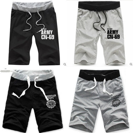 New fashion solid color men's five-pants Korean version of the comfortable large size tethered sweatpants