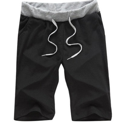 New fashion solid color men's five-pants Korean version of the comfortable large size tethered sweatpants