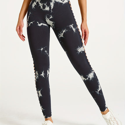 5 Pack Women's Tie-Dye Cutout Yoga Pants High-Waisted Leggings Women's Tie-Dye Leggings,, Leggings Women High Waisted Seamless Workout Leggings Gym Booty Tights Tummy Control Yoga Pants