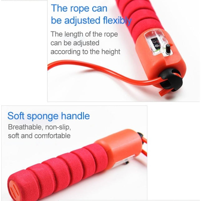 Skipping Rope With Counter Adjustable Length Counter Wear-resistant Foam Cotton Handle JumpRope Exercise Portable Sports Training Equipment