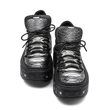 Chunky-sole Punk-style Platform Tank Boots For Women