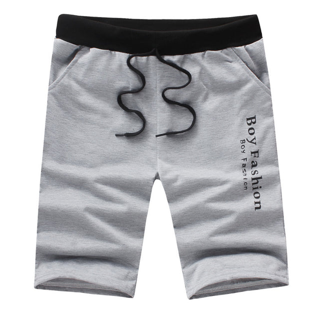 New fashion solid color men's five-pants Korean version of the comfortable large size tethered sweatpants