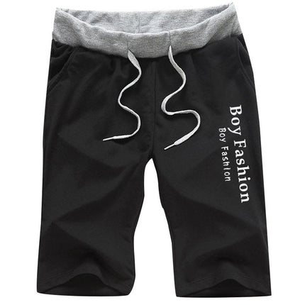 New fashion solid color men's five-pants Korean version of the comfortable large size tethered sweatpants