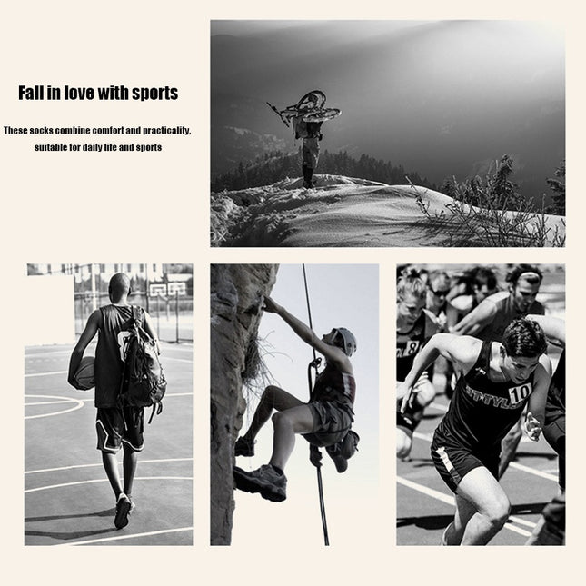 3 Pairs Men  Compression Running Socks Crew Athletic Hiking Wicking Anti Blister Cushioned Anti-odor And Breathable For Running Hiking Cycling