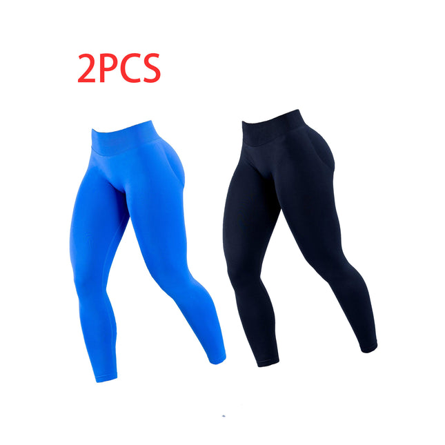 2pack Solid-color Yoga Exercise Leggings