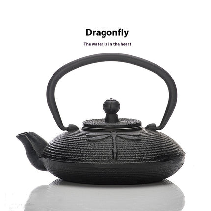 Handmade Dragonfly Health Cast Iron Kettle