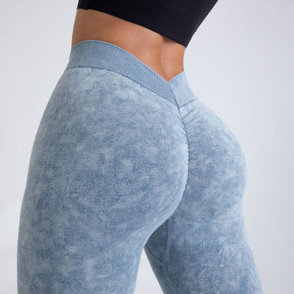 V-Back Scrunch Butt Workout Leggings, Women Seamless Gym Yoga Leggings High Waist Active Yoga Pants, Yoga Leggings High Waist Active Yoga Pants