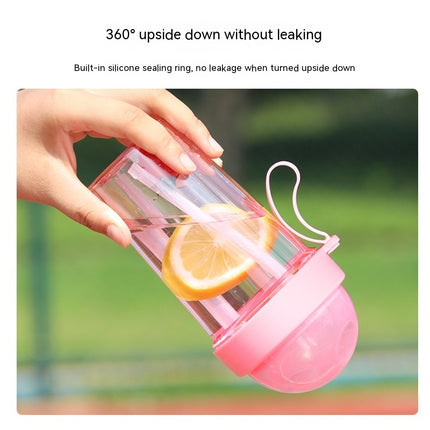 Dual Straw Fruit Tea Cup
