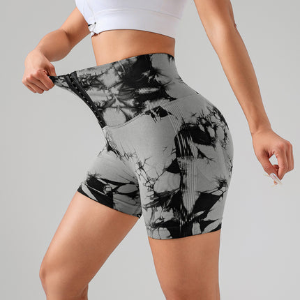 Tie Dye Button Everyday Wear Spring Summer Sports Shorts