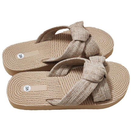 Summer New Breathable Bow-Knot Round-Toe Womens Sandals