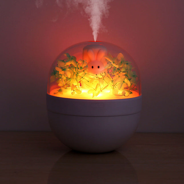 Rabbit USB Humidifier with Preserved Flower Design