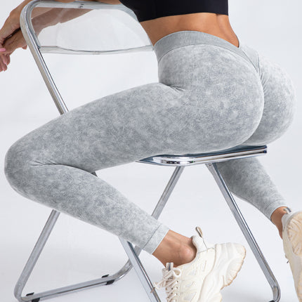 V-Back Scrunch Butt Workout Leggings, Women Seamless Gym Yoga Leggings High Waist Active Yoga Pants, Yoga Leggings High Waist Active Yoga Pants