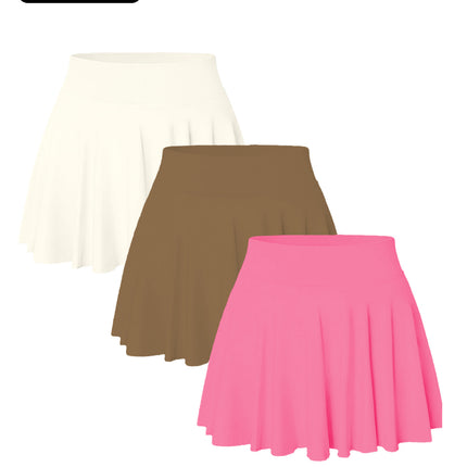 3PACK Seamless Tennis Shorts Skirt For Women