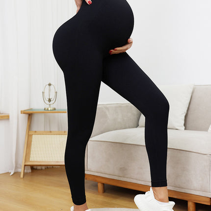 2 Pack  Maternity High-Waisted Seamless Yoga Pants For Women - Tummy Support Fitness Leggings