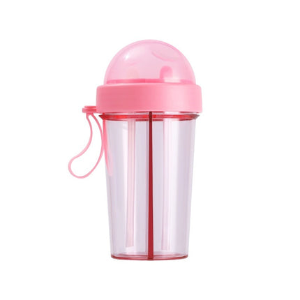 Dual Straw Fruit Tea Cup