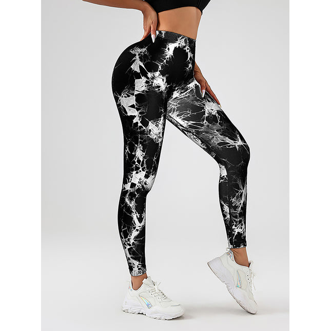 4 Pack Women's Scrunch Workout Leggings, High Waisted Butt Lifting Tie-dye V Back Waist Seamless Gym Yoga Leggings, Workout Leggings For Women Jada Leggings