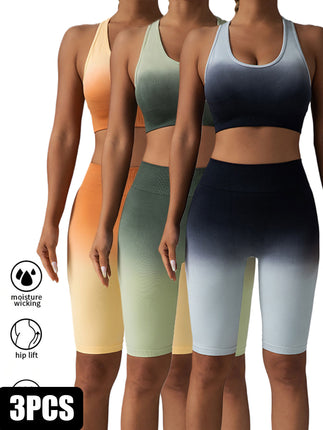 3 Pack Women Workout Shorts Scrunch Shorts Seamless High Waisted Contour Gym Yoga Biker Shorts
