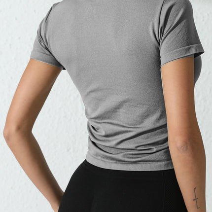 Solid Color Round Neck Sports T Shirt