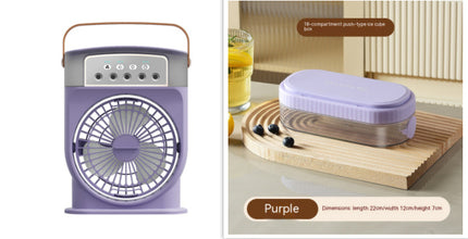 Portable USB Air Cooler with Mist & LED