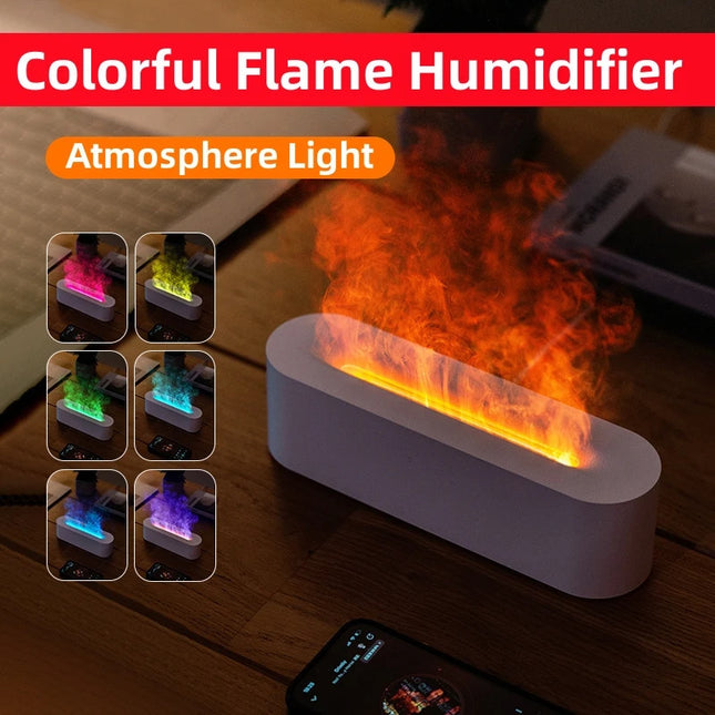 Flame LED Aroma Diffuser  Humidifier oil lamp