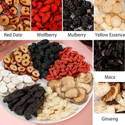 Ginseng Five Treasures Tea Kidney Tea,  Traditional Chinese Herbal Tea, Natural Organic Kidney Cleanse Detox Tea For Women & Men, 7 Precious Ingredients Formula
