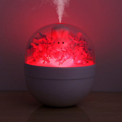 Rabbit USB Humidifier with Preserved Flower Design