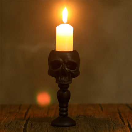 Three-dimensional Skull Column Candlestick