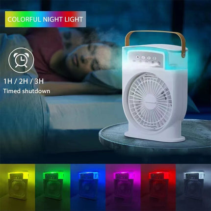Portable USB Air Cooler with Mist & LED
