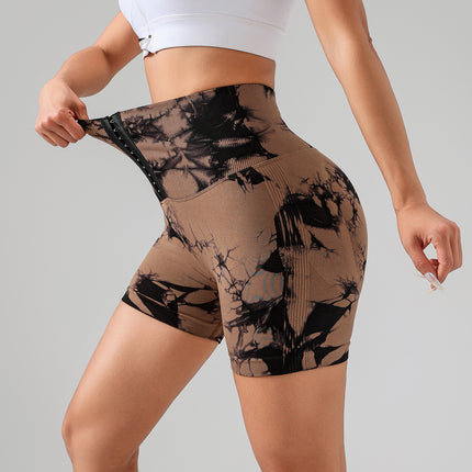Tie Dye Button Everyday Wear Spring Summer Sports Shorts