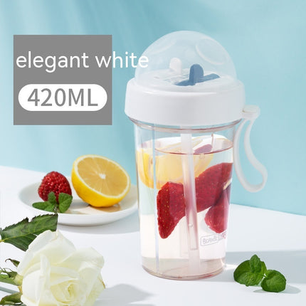 Dual Straw Fruit Tea Cup